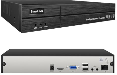 MWRCTV Videoregistratore di rete 4K 16CH NVR 4K per sistema di telecamere di sicurezza, supporta telecamere IP PoE HD da 8 MP, 5 MP, 4 MP, 2 MP, senza porta Poe, HDD fino a 16 TB (non include HDD)