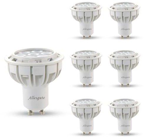 Allesgute GU10 Glühbirnen 7W LED Lampe Neutralweiß 4500K LED Birnen Glas 550lm Leuchtmittel Ersetzt für 60W Halogen Glühbirne Abstrahlwinkel 120°, Nicht Dimmbar, 6er Pack