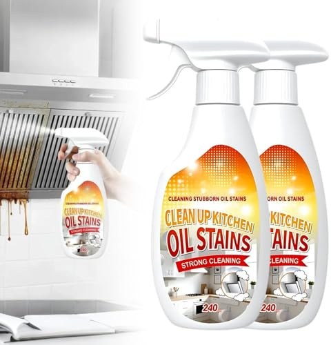 Heavy Duty Degreaser,Kitchen Cleaner,Kitchen Spray,Strong Oil Detergent Lemon Cleaner,Multi-purpose Household Degreaser for Cleaning up Kitchen Oil Stains,Stain Remover for Stove and Range Hood (2pc)