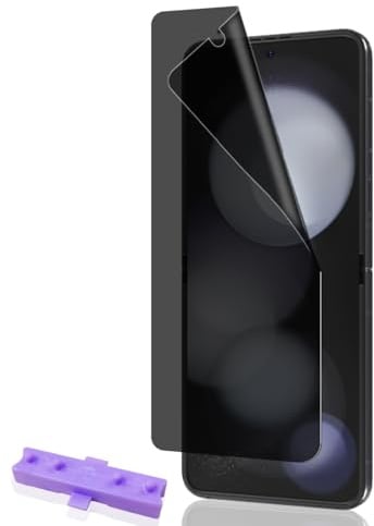Yiunssy Anti-Espion Protection Écran pour Samsung Galaxy Z Flip 5, Sans Bulles, Résistant Aux Rayures, TPU Flexible Privacy Protection Écran Protecteur pour Samsung Galaxy Z Flip 5, [Non-Verre Trempé]