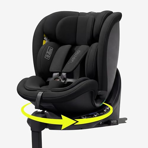 OWEN 360Comfy Kindersitz 360° drehbar Isofix Reboarder 0-36 kg – Schwarz | ECE R129 i-Size geprüft (40-150 cm, 0-12 J.) – Seitenaufprallschutz, Sonnenverdeck, 360° drehbar & rückwärtsgerichtet