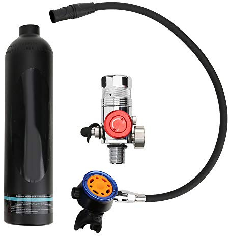 HOSEONFN Recycleur de plongée 1L pour Petite Bouteille avec têtes de soupapes Secondaires en métal Pur, équipement de plongée Noir