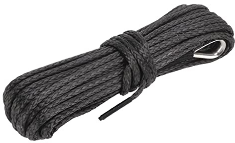 Hapivida Câble de Treuil Synthétique Nylon, 15m 50ft Diamètre 1/4in Résistance à la Rupture 7800lbs Résistant à l'usure et aux Intempéries pour SUV Camion ATV UTV