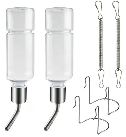 Rabbit Bottles,2 Pcs 180ml Small Animal Water-Dispenser Transparent