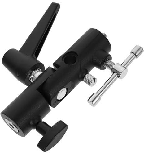 WHAMVOX Compact and Lightweight Aluminum Alloy H-Shaped Camera Flash Bracket with Dual Flashlight Mount for Photography Umbrella Off Camera Tripod Use