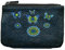 Petit Porte Monnaie en Cuir Porte cles Noir Papillon Bleu Vert