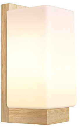 Applique Murale Lampe Murale Scandinave en Bois Style Simpe pour Chevet Salon Escalier Couloir