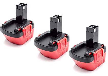 vhbw 3X Akku kompatibel mit Bosch GSR 12-1, GSB 12VE-2, GSB 12, GLI 12, GLI 12V Flash Light, GDR 12V Werkzeug (1500 mAh, NiMH, 12 V)