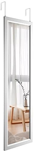 Dripex Over Door Mirror Full Length, 110 x 33cm Wall Mounted Mirror Door Hung Mirror for Bathroom/Bedroom/Wardrobe - Toughened Glass, Silver
