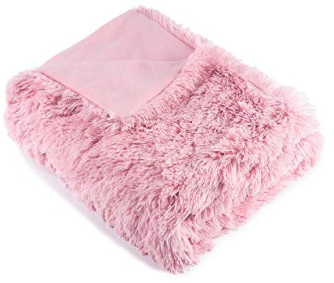 Naturer Kuscheldecke Rosa Plüschdecke 50x60inch PV Langhaar Decke Blanket Microfaser Kunstfell TV Decke Tagesdecke Wohndecke Klimaanlage Decke für Couch Bett Leicht Flauschig