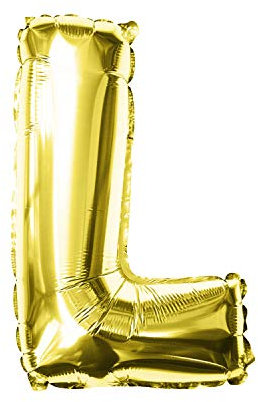 Oblique Unique® Folien Luftballon alle Buchstaben Alphabet ABC Herz Stern in Gold für Geburtstag Jubiläum goldene Hochzeit JGA Party Deko Folienballon - wählbar (Buchstabe L)