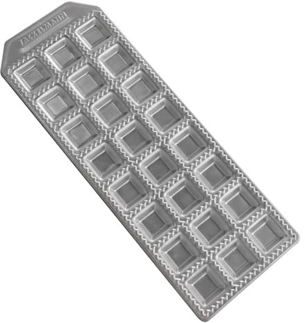 Fackelmann 40927 - Form für die Herstellung von hausgemachten Ravioli, quadratische Form, 24 Fingerabdrücke, Aluminium, 2,70 x 31,60 x 11,10 cm