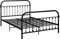 vidaXL Bettgestell Klassisch Metallbett Bett Doppelbett Schlafzimmerbett Bettrahmen Lattenrost Ehebett Schlafzimmermöbel Schwarz Metall 140x200cm