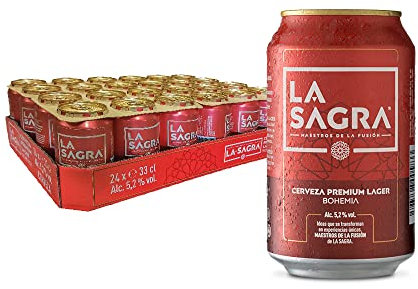 La Sagra - Cerveza Lager estilo Pilsner - Alc. 5,2% Vol. - Caja de 24 latas de 330 ml - Total: 7920 ml