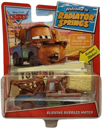 Disney Pixar Cars Cricchetto Soffiabolle con adesivo per paraurti e accessorio per balle di fieno, multicolore, scala 1:55, 9 x 4 x 3 cm, in metallo pressofuso, Mattel modello GPN43