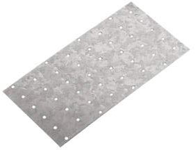 GENUEN® Pack of 10 pcs. 200 x 100 mm Perforated Plates, Flat Joining Plate, Mending Repair Connector, Silver Galvanised