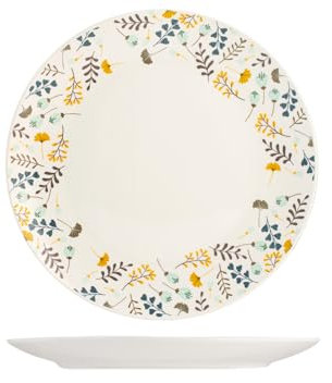 Home Zahra Lot de 6 assiettes plates, porcelaine, 24 cm