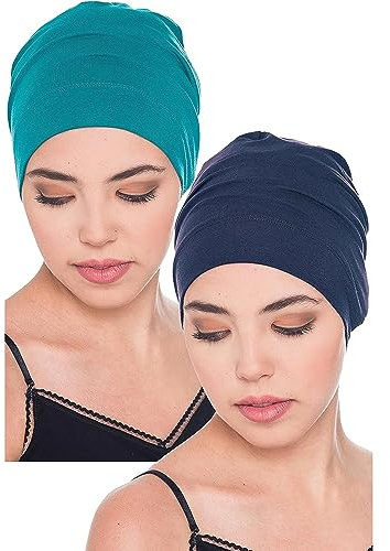Deresina Headwear Schlafmütze, Chemo Kopfbedeckung (Teal - Denim)