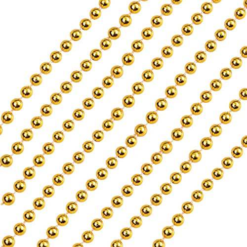 REDSTAR Christmas Tree Beads Gold Christmas Tree Decorations Christmas Chain - 8 Meter Christmas Beads Gold - Gold Beads for Christmas Tree Christmas Garland Gold Tree Decorations