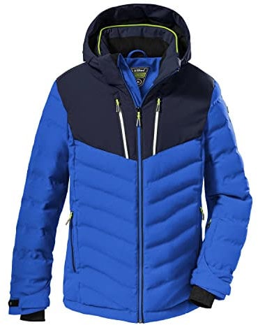 Killtec Jungen Ksw 163 Bys Qltd Jckt Skijacke Jacke in Daunenoptik mit abzippbarer Kapuze und Schneefang, Blau, 152 EU