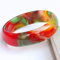 UIBAO Damen Jade Armreif Buntes Chalcedon Achat Armband Chinesischer Rundes Armband Mit Exquisiter Schmuckschatulle,64-66mm