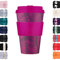 14oz 400ml Ecoffee Cup Riutilizzabile Eco-Friendly 100% a base vegetale tazza di caffè con coperchio e manica in silicone - Tazza da viaggio senza melamina, Otrobanda