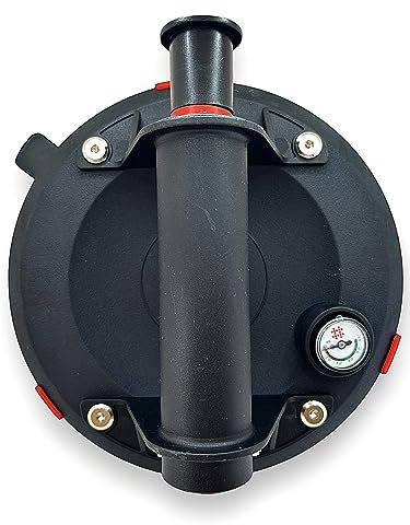 Ventosa manual con manómetro profesional, diámetro de 20 cm, ventosa para baldosas, ventosa, cristal, cerámica, mármol, capacidad 200 kg