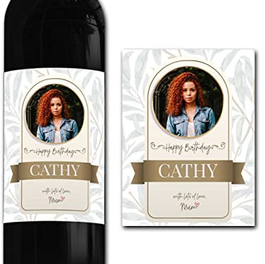 forefrontdesigns Personalised Photo Wine Bottle Label – Custom Wine Labels & Stickers for Bottles – Perfect for Weddings, Birthdays, Anniversaries & Special Events