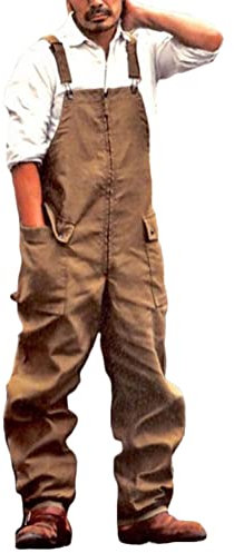 Tomwell Herren Denim Latzhose Overalls Jeanshose Männer Cargo Jeans Retro Jumpsuit Arbeitshose Arbeitslatzhosen Loose Fit Latzanzug Jumpsuit A Braun XXL