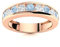 3 MM Runde Form Aquamarin Edelstein 925 Sterling Silber Halbe Ewigkeit Frauen Ehering Ring (Roségold Vermeil, 49)