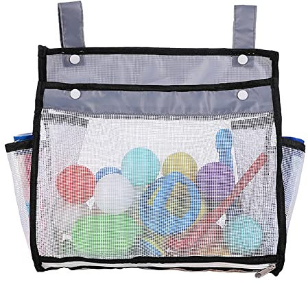 LICHENGTAI Badespielzeug Aufbewahrung Spielzeug Organizer Große Öffnung Badezimmer Spielzeug Halte mit 2 Haken, Badenetz für Badezimmer, Dusche, Badewanne
