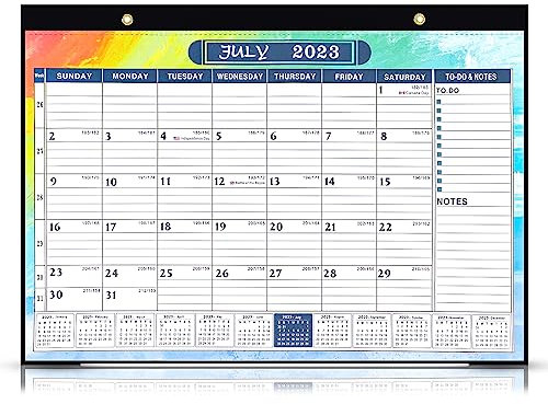 Wandkalender, Tischkalender/Wandkalender Juli 2023 bis Dezember 2024 Kalender Monatsplaner mit großen linierten Blöcken Schreibtischkalender für Zuhause, Zimmer, Bürobedarf