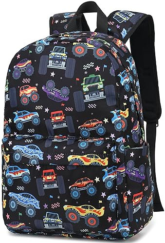 CAMTOP Vorschulrucksack für Kinder, Jungen, Mädchen, Kleinkinder, Rucksack, Kindergarten, Schule, Büchertaschen für Alter 3–8 Jahre, Monster Truck, Medium, Vorschulrucksack für Kinder und Jungen