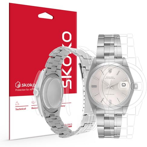 skoko [Full Package TPU Skin Body Protective Film Compatible with Rolex Oyster Date Ref. 6694, Vintage Wristwatch, Transparent Clear Skin, Full Coverage, Screen Protector