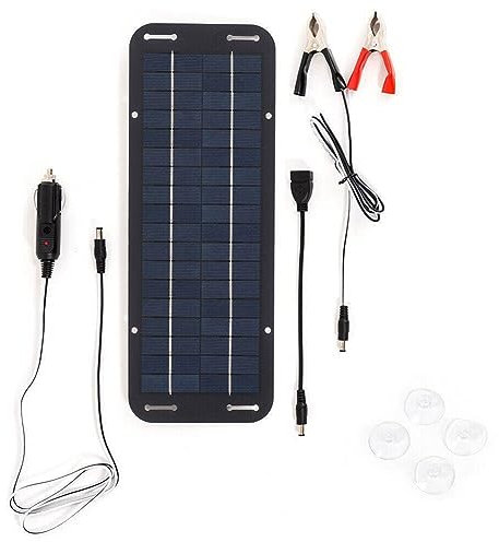 FYOBOT 12V 30W Voiture Bateau Puissance Panneau Solaire Chargeur de Batterie Mainteneur pour Voiture Tracteur Bateau RV