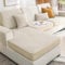 LINGKY Sofa Sitzkissenbezug, Weiche Dicke Sofabezug rutschfeste Couch Kissenbezug, Chenille Sofasitzbezug für 1/2/3 Sitzer Sofa, Bezug für Sofa Sitzkissen (Beige,60x80cm)