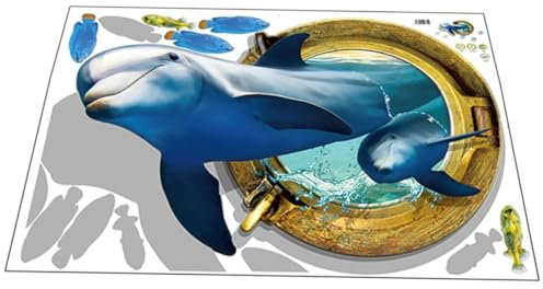 3d-delfin Wandaufkleber aus Pvc für Kinderzimmerdeko