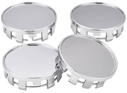 JSCARLIFE Lot de 4 cache-moyeux de roue de 54 mm de diamètre à 10 clips pour voiture (argent-1)