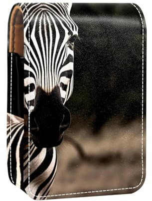 Lippenstiftetui,tragbare Make up Tasche,Kosmetiktasche,Lippenstifthalter,Make up Organizer,Afrikanisches Zebra