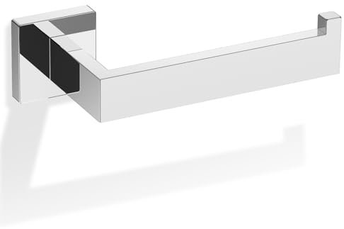 HITSLAM Chrome Toilet Roll Holder Wall Mounted SUS 304 Stainless Steel Toilet Paper Holder for Bathroom Rustproof Waterproof Rotateproof Toilet Tissue Holder Square