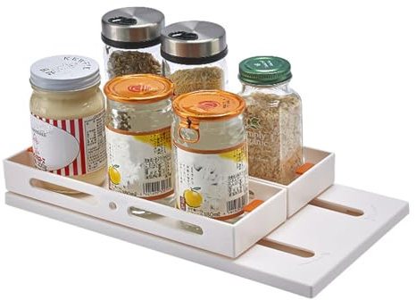 Melldrry Gewürzregal Ausziehbar, Drehteller Organizer, Schrank Organizer Küche, Drehbar Lazy Gewürzregal Küchen Organizer, Drehplatter Organizer Für Schrank Kühlschrank Küchen Arbeitsplaatte