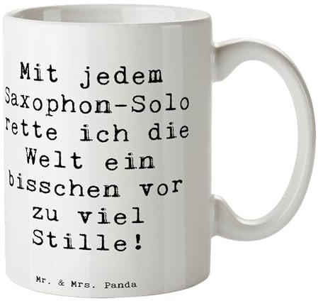 Mr. & Mrs. Panda Tasse Spruch Saxophon Magie - Geschenk, Freude, Kaffeetassen, Trompeten, Jazz, Musik rettet, Musikzimmer, Stille, Becher,