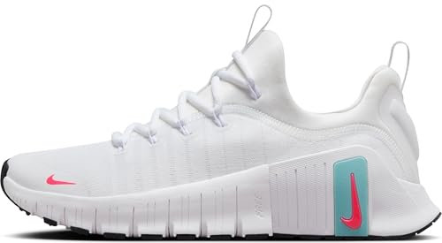 Nike Damen W Free Metcon 6 Sneaker, White/Hot Punch-Denim Turq-Black, 40.5 EU