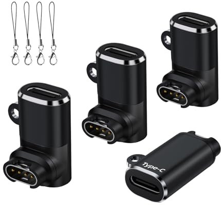 USB-C to Garmin Watch Charging Adapter Pack of 4, USB C Charging Cable Watch Adapter for Garmin Fenix 7/7X/7S/6, Forerunner 165/965/955/945/265/255/55/45, Vivoactive 5/4S, Venu 3/3S/2S/SQ, Epix Pro 2