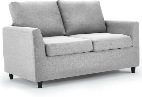 UNIONLINE 2 Seater Sofa with Removable Sofa Covers, Double Seat Small Sofa Loveseat Couch Modern for Livingroom,Light Grey