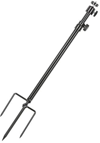 Folgtek Camera Mounting Stand Holder, Night Fishing Mount Stand Thick Foldable Stainless Steel Bracket 360° Adjustable Universal Thread Connection 1/4''-20 for Wildlife Camera (6 mm) Black