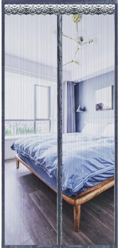 Ovker Zanzariera per porta, balcone, zanzariera, finestra, resistente agli strappi, resistente alle intemperie, per porta del balcone, della cantina e del patio (90 x 200 cm, grigio)