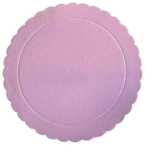 MEGA SILVITA Bandeja Redonda Tartas | Rosa Bebé 20 cm x 3 mm | Base Cartón Extra Fuerte | Bordes Rizados Pasteles y Postres (Rosa, Pack 20)