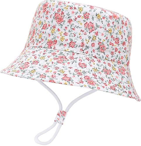 XYIYI Unisex Baby Kleinkind Kleine Rosa Blume Sonnenhut Kinder für 4-8 Jahre Jungen Mädchen