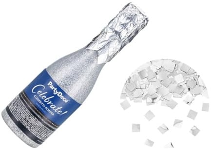 Champagner-Konfetti-Kanone, Silber, 20.5 cm